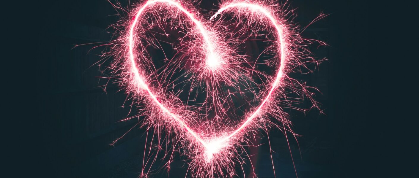 heart shaped pink sparklers photography