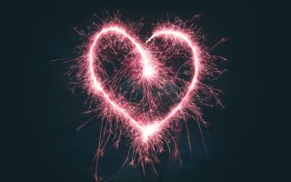 heart shaped pink sparklers photography