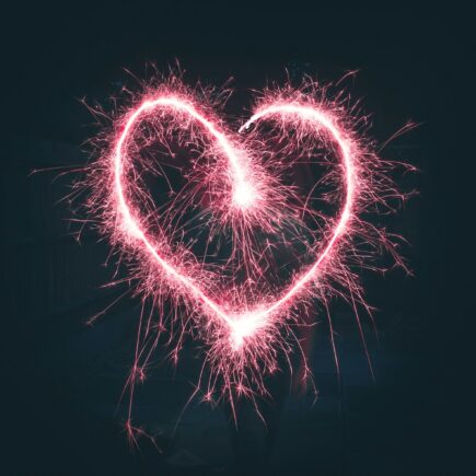 heart shaped pink sparklers photography